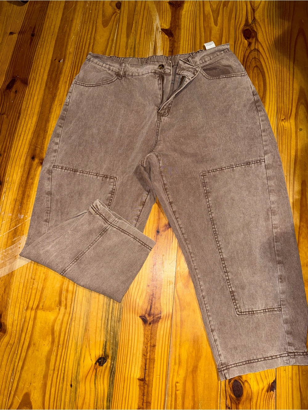 SHEIN Taupe Utility Jeans